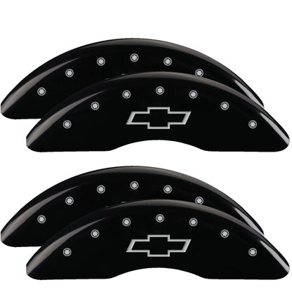 MGP 4 Caliper Covers Engraved Front & Rear Bowtie Black finish silver ch 20+ Silverado 2500 HD 14258SBOWBK 14258SBOWBK User 1