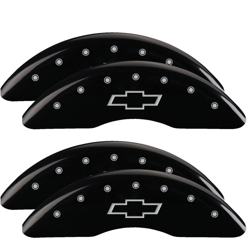 MGP 4 Caliper Covers Engraved Front & Rear Bowtie Black finish silver ch 20+ Silverado 2500 HD 14258SBOWBK 14258SBOWBK User 1