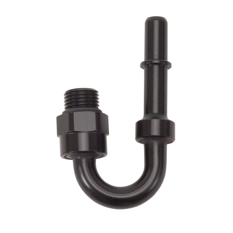 Russell Performance Adapter Fitting 3/8in SAE Quick Disc Male to #6 SAE Port Male Swivel 180Deg Blk 644013 644013 Photo - Primary