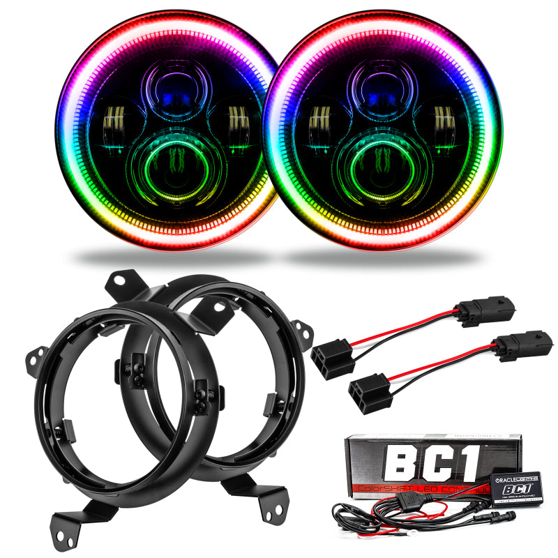 ORACLE Lighting Oracle Jeep Wrangler JL/JT 7in. High Powered LED Headlights (Pair) - ColorSHIFT w/ BC1 Controller 5769J-335 5769J-335 Photo - Primary