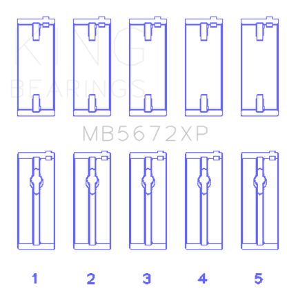 King Engine Bearings King Ford Escort/Sierra YB 2.0L DOHC Cosworth (Size STD) Performance Main Bearing Set MB5672XP MB5672XP Photo - Primary