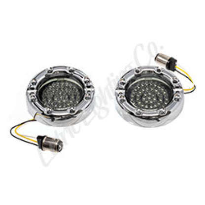 Letric Lighting 99-03 Premium Halo Chrome Switchbacks Running Light w/ Amber Turn Signals (1157) LLC-FLHC-7WAS LLC-FLHC-7WAS Photo - Primary