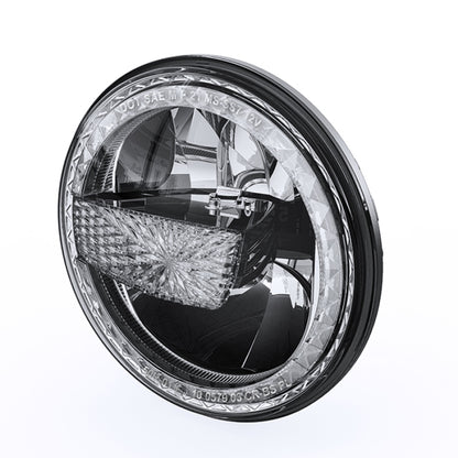 Raxiom 97-18 Jeep Wrangler TJ/JK 7-Inch LED Headlights w/ Halos- Black Housing (Clear Lens) J155018 J155018 Photo - Close Up