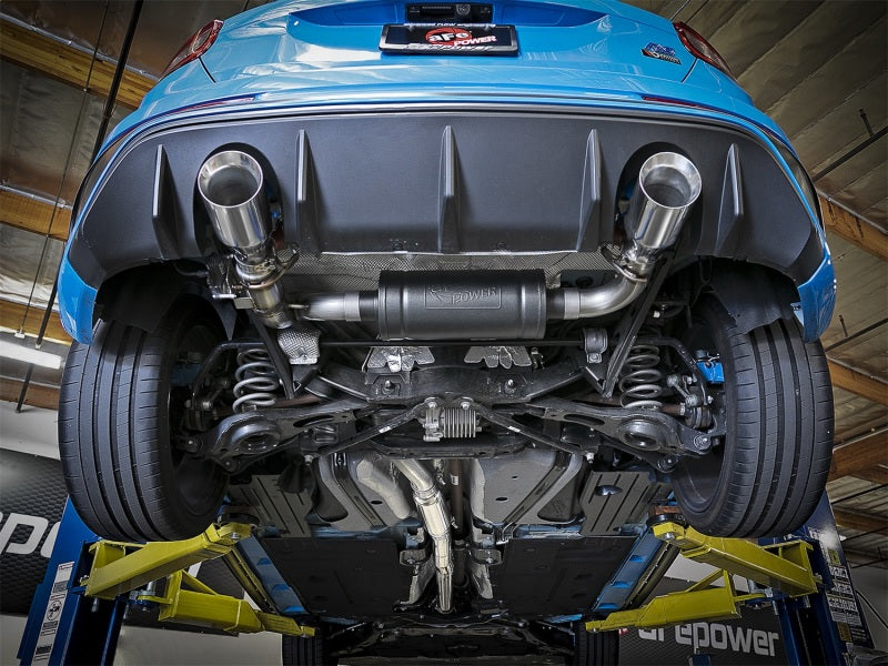 aFe Takeda 3in 304 SS Cat-Back Exhaust w/ Polished Tip 16-18 Ford 49-33103-P Photo - Mounted