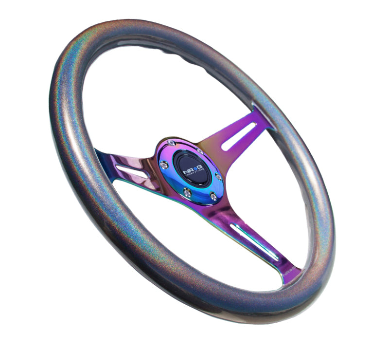 NRG Chameleon Classic Wood Grain Wheel- 350mm 3 Neochrome Spokes ST-015MC-CN Photo - Primary