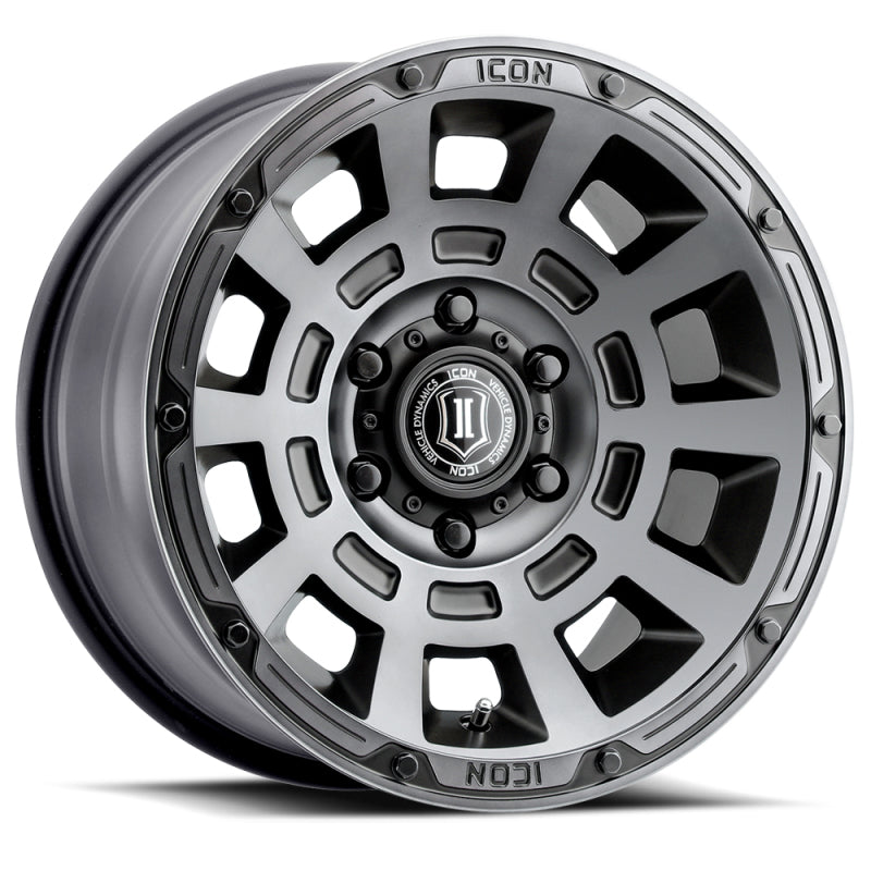 ICON Thrust 17x8.5 6x135 6mm Offset 5in BS Smoked Satin Black Tint Wheel 2817856350SSBT 2817856350SSBT Photo - Primary