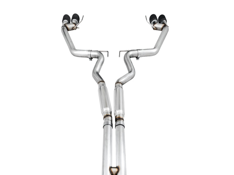 AWE Tuning 2018+ Ford Mustang GT (S550) Cat-back Exhaust - Track Edition (Quad Diamond Black Tips) 3020-43072 3020-43072 Photo - out of package