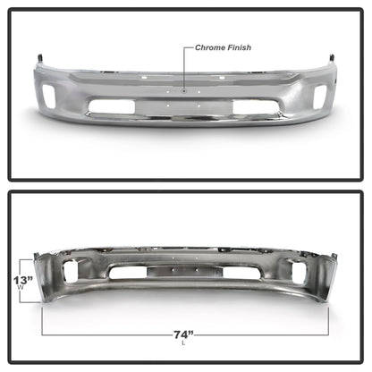 Spyder Dodge Ram 1500 13-18 Bottom w/o Sensor w/Fog Light Hole Front Bumper-Chrome (OEM 68160853AB) 9948503 9948503 User 1
