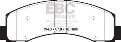 EBC 2018+ Ford F-150 2.7L Twin Turbo (2WD) Greenstuff Front Brake Pads DP63088 DP63088 Photo - Primary