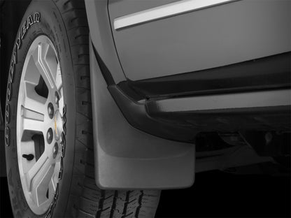 WeatherTech 14+ Chevrolet Silverado No Drill Mudflaps - Black 110035 Photo - Mounted
