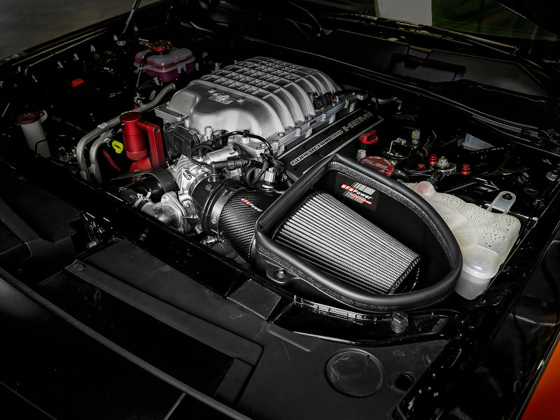 aFe Magnum Force Stage-2 Track Series Carbon Fiber AIS w/Pro Dry S Media-18 Dodge Challenger V8-6.2L 57-10001D 57-10001D Photo - Mounted