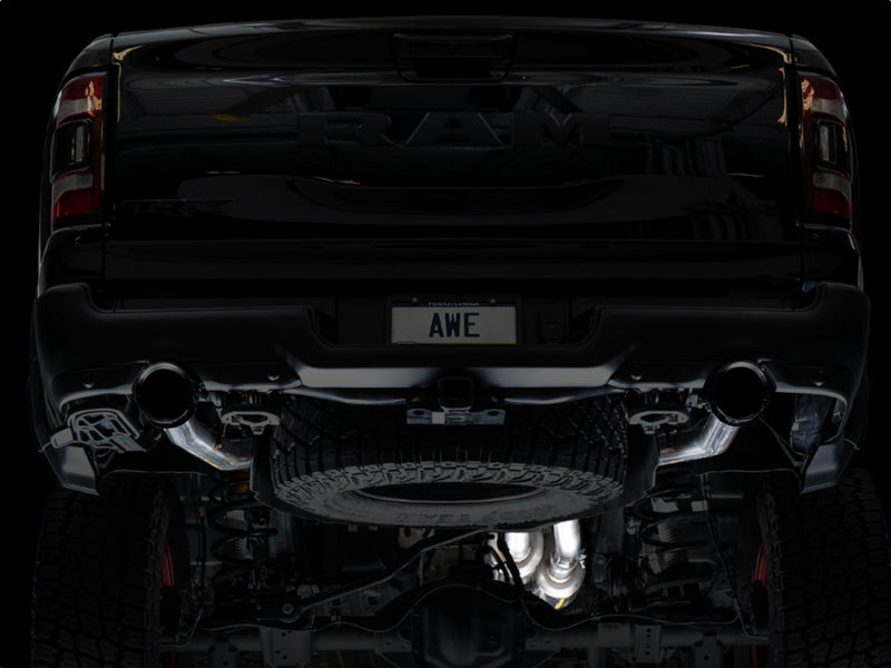 AWE Tuning 2021 RAM 1500 TRX 0FG Cat-Back Exhaust - Diamond Black Tips 3015-33005 3015-33005 Photo - Mounted