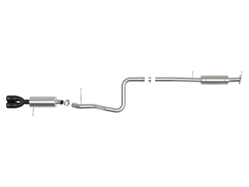 aFe Takeda Series 2 1/2in 304 SS Cat-Back 14-19 Ford Fiesta L4-1.6L (t) w/Black Tip 49-33140-B 49-33140-B Photo - Unmounted