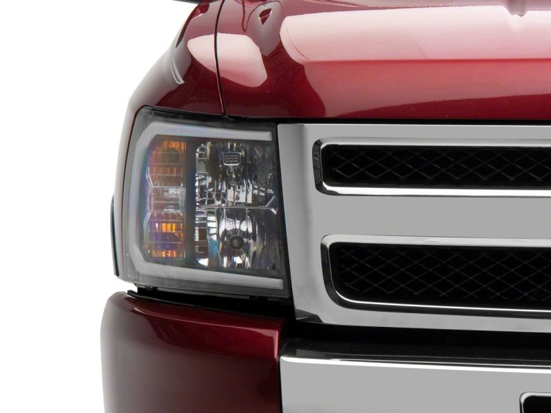 Raxiom 07-13 Chevrolet Silverado 1500 Axial Headlights w/ SEQL LED Bar- Blk Housing (Clear Lens) S138004 S138004 Photo - Close Up