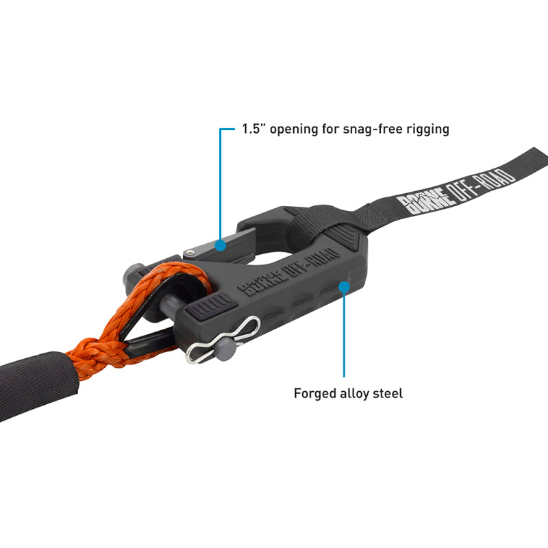 Borne Off-Road Winch Hook - 3/8in Rope - Hand Strap - Orange BNWN-SR-38-85KOR BNWN-SR-38-85KOR Photo - Primary