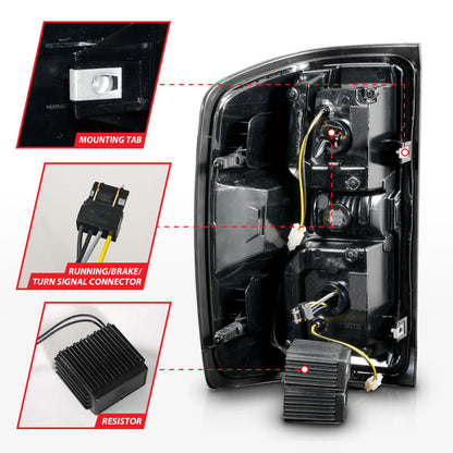 ANZO 15-19 Chevrolet Silverado 2500 HD/3500 HD LED Taillight w/ Sequential Black Housing/Clear Lens 311450 311450 User 4