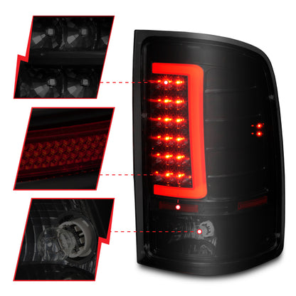 ANZO 2007-2013 GMC Sierra LED Tail Lights w/ Light Bar Black Housing Smoke Lens 311389 311389 User 2