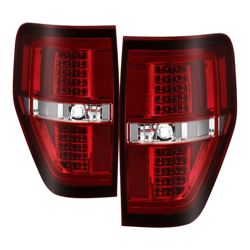 SPYDER xTune 09-14 Ford F-150 Light Bar LED Tail Lights - Red Clear (ALT-JH-FF15009-LBLED-RC) 9042201 9042201 Photo - Primary