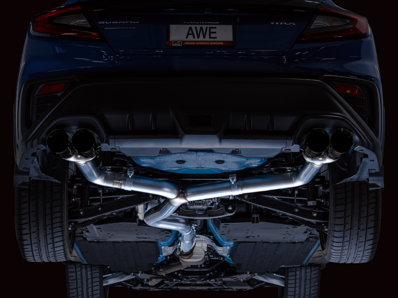 AWE Tuning 2022+ VB Subaru WRX Track Edition Exhaust - Diamond Black Tips 3020-43979 3020-43979 Photo - Mounted