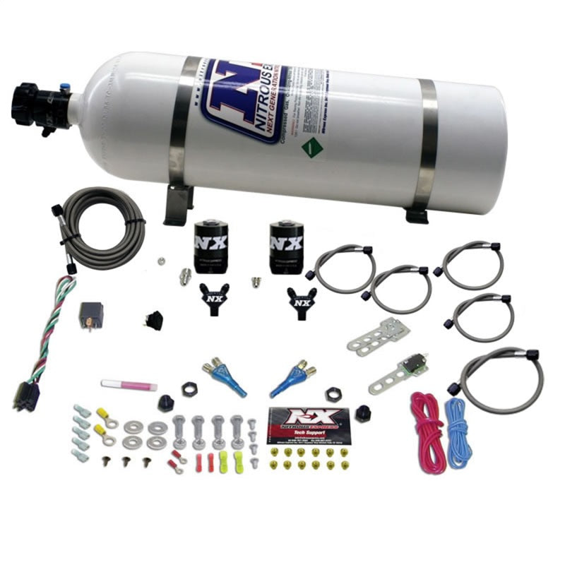 Nitrous Express Dual Nozzle Sport Compact Nitrous Kit (35-50-75HP) w/15lb Bottle 20616-15 20616-15 Photo - Primary