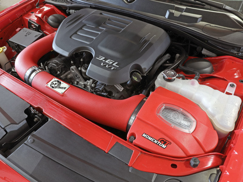 aFe Momentum GT Dry S Stage-2 Intake System 11-15 Dodge Challenger/Charger V6-3.6L (Red) 51-72201-R 51-72201-R Photo - Mounted