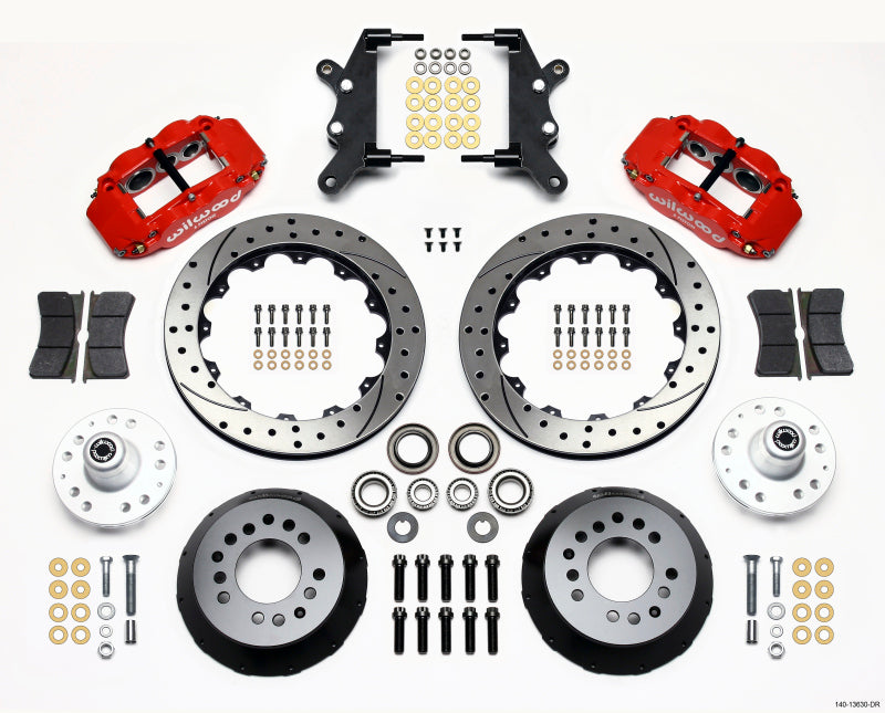 Wilwood Narrow Superlite 6R Front Hub Kit 12.88in Drill Red 60-68 Ford / Mercury Full Size / Galaxie 140-13630-DR 140-13630-DR Photo - Primary