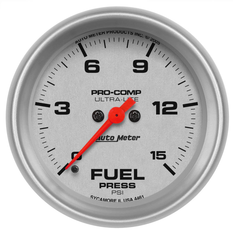 AutoMeter Ultra-Lite 2-5/8in 15psi Fuel Pressure Gauge - Digital Stepper Motor 4461 4461 Photo - Primary
