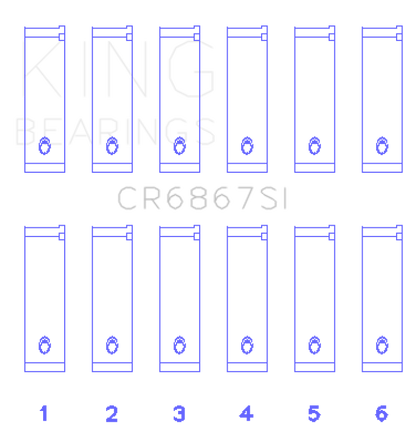 King Engine Bearings Chrysler 215 Cid/241 Cid 24V (Size +0.75mm) Connecting Rod Bearing Set CR6867SI0.75 CR6867SI0.75 Photo - Primary