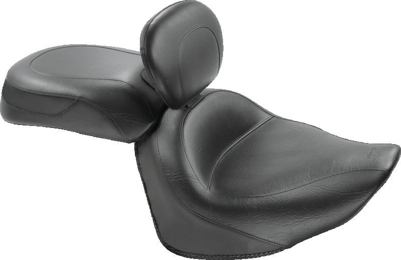 Mustang Motorcycle Mustang 08-17 Yamaha Raider Wide Touring 2PC Seat w/Diver Backrest - Black 79551 79551 Photo - Primary