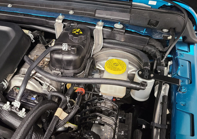 J&L 20-22 Jeep Wrangler 2.0L (Excl Hybrid Models) Driver Side Oil Separator 3.0 - Clear Anodized 3070D-C 3070D-C Photo - Mounted