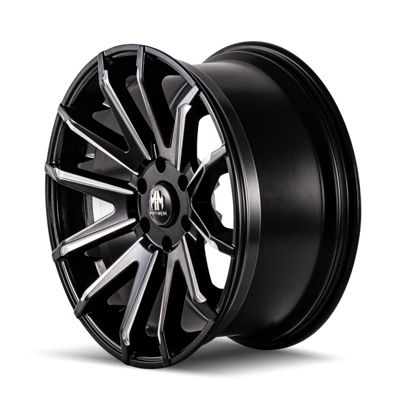 Mayhem 8109 Crossfire 20x9.5 / 5x150 BP / 10mm Offset / 110mm Hub Black w/ Milled Spokes Wheel 8109-2950BM10 8109-2950BM10 Photo - Primary