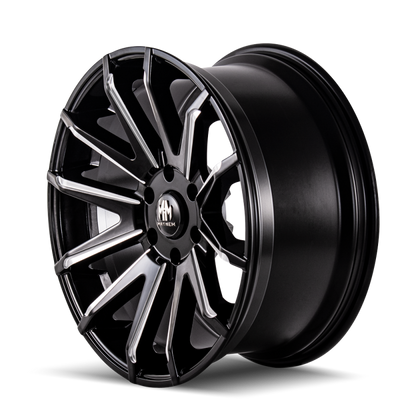 Mayhem 8109 Crossfire 22x9.5 / 6x114.3 BP / 25mm Offset / 78.3mm Hub Black w/ Milled Spokes Wheel 8109-22986BM25 8109-22986BM25 Photo - Primary