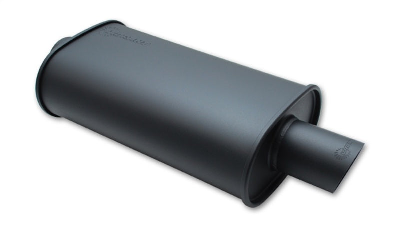Vibrant StreetPower Flat Black Oval Muffler with Single 3in Outlet - 2.25in in 1145 Photo - Primary