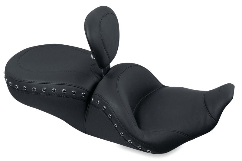 Mustang Motorcycle Mustang 97-07 Harley Rd King,06-07 Str Glide,00-05 Eagle Lowdown 1PC Seat w/DBR Black Pearls - Black 79673 79673 Photo - Primary