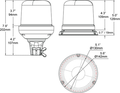 Hella StrobeType Beacon 2Rl H27112001 H27112001 Technical Drawing