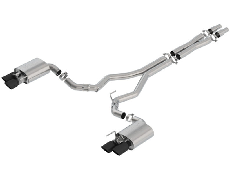 Borla 2018 Ford Mustang GT 5.0L AT/MT 3in ATAK Catback Exhaust Black Chrome Tips w/ Valves 140743BC 140743BC Photo - Primary