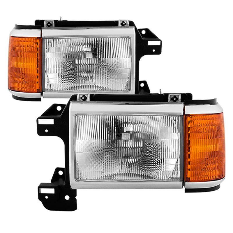 SPYDER xTune Ford Bronco F150 F250 F350 F450 1987-1991 OEM Style Headlights - Chrome HD-JH-FB87-OE-C 9035203 9035203 Photo - Primary