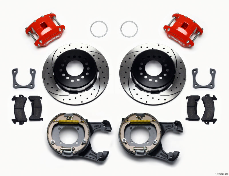 Wilwood D154 P/S P-B Kit Drilled-Red 12 Bolt 2.81in Offset Staggered Shock 140-13025-DR 140-13025-DR Photo - Primary