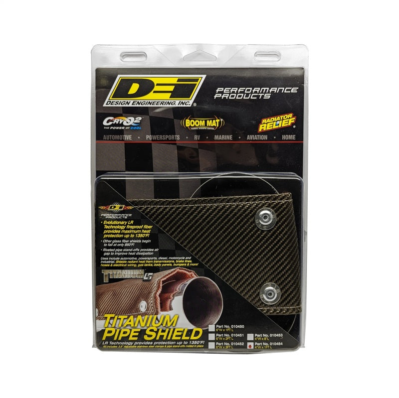 DEI Pipe Shield 4in w x 1ft - w/ Stainless Steel Clamps - Titanium 10454 10454 Photo - Unmounted