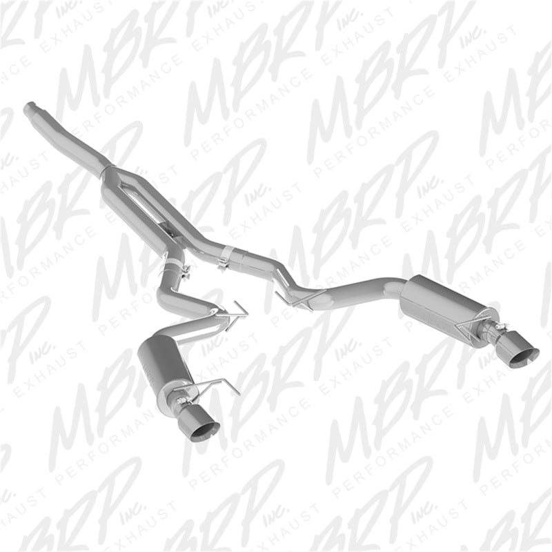 MBRP 15 Ford Mustang EcoBoost 2.3L Alum 3in Cat Back Dual Split Rear Exit S7274AL Photo - Primary