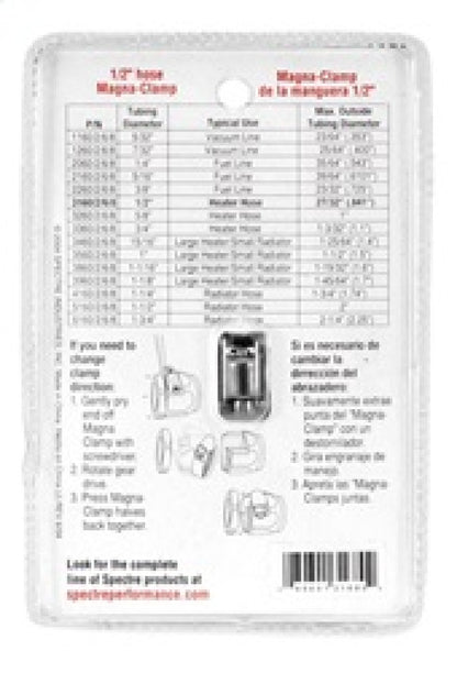 Spectre Magna-Clamp Hose Clamp 1/2in. - Chrome 3168 3168 Photo - in package