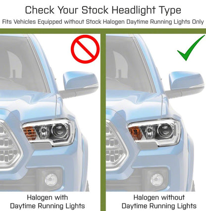 Raxiom 16-23 Toyota Tacoma w/ Factory Halogen DRL LED Headlights- Blk Housing (Clear Lens) TT8291 TT8291 Photo - Close Up