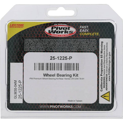 Pivot Works Honda Wheel Bearing Kit Premium Bearings 25-1225-P 25-1225-P Photo - Primary