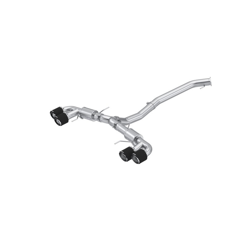 MBRP 2009-2023 Nissan GTR 3.8L Stainless Steel 3.5in Cat-Back, Dual Split Rear Quad Carbon Tips S44073CF S44073CF Photo - Primary