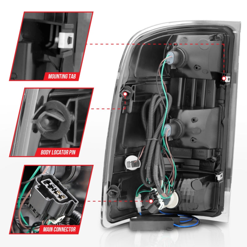 ANZO 2007-2013 GMC Sierra LED Tail Lights w/ Light Bar Black Housing Smoke Lens 311389 311389 Photo - Unmounted