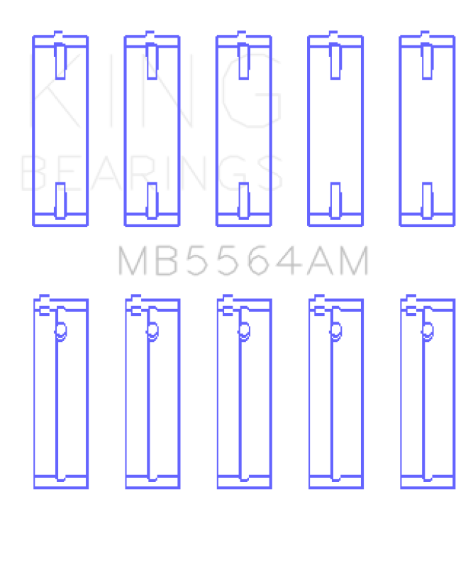 King Engine Bearings Toyota 3E (Size +1.0mm) Main Bearing Set MB5564AM1.0 MB5564AM1.0 Photo - Primary
