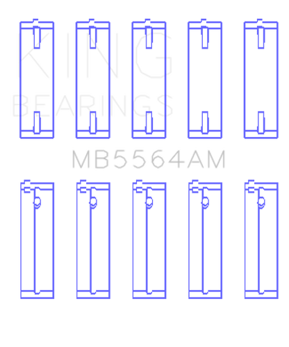 King Engine Bearings Toyota 3E (Size +0.25mm) Main Bearing Set MB5564AM0.25 MB5564AM0.25 Photo - Primary