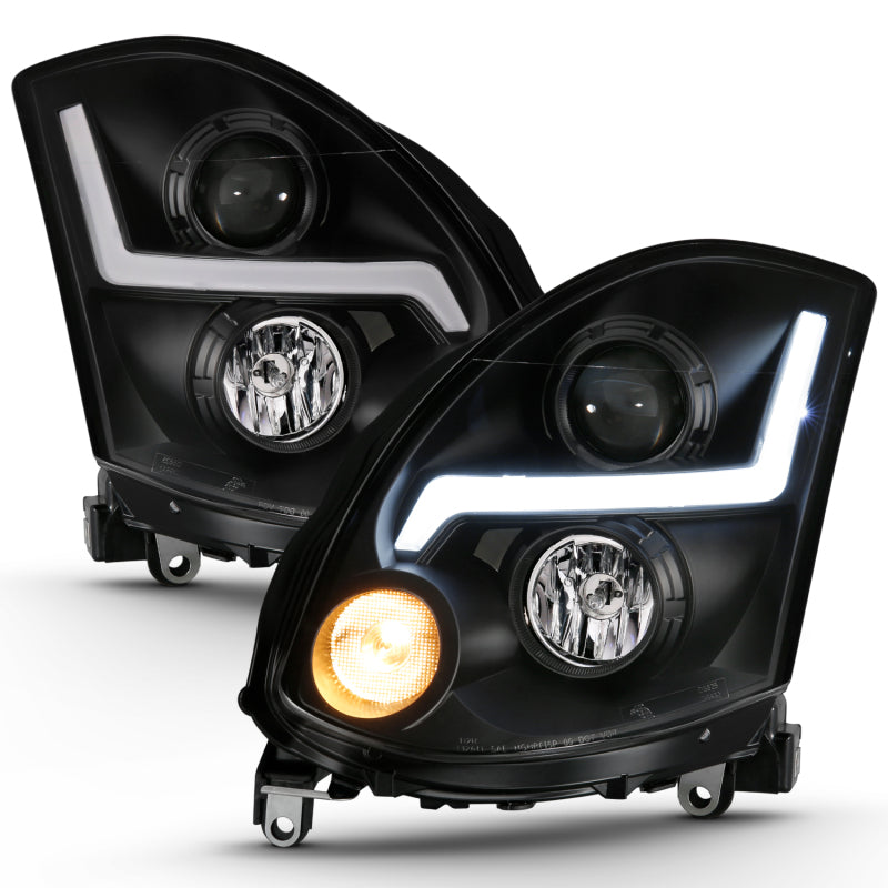 ANZO 2003-2007 Infiniti G35 Projector Headlight Plank Style Black (HID Compatible, No HID Kit ) 121557 121557 User 1