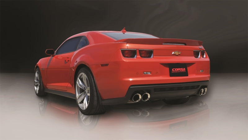 Corsa Performance 12-13 Chevrolet Camaro Coupe ZL1 6.2L V8 Polished Sport Cat-Back + XO 14971 Photo - Mounted
