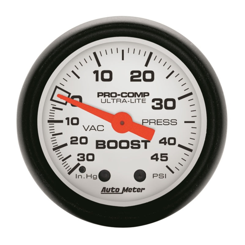 Autometer Vac/Boost, 2 1/16", 30Inhg-45Psi, Mechanical, Phantom 5708 Photo - Primary